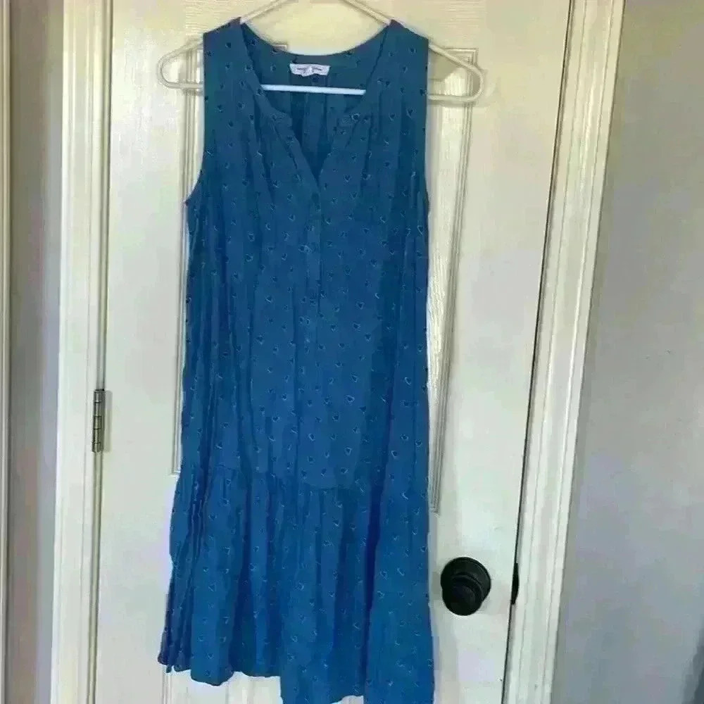 Beachlunchlounge drop waist sleeveless blue dress size S